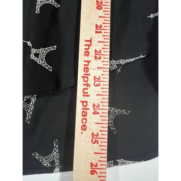 L'Agence black Eiffel Tower button-up blouse Parisian romantic designer S - Picture 7 of 8